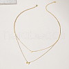 Vintage Style 925 Sterling Silver Heart Bowknot Pendant Double Layer Necklaces for Women EE9509-2