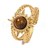 Round Natural Mixed Stone Finger Rings RJEW-Q822-39G-2