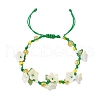 Flower Synthetic Citrine  Braided Bracelets for Women BJEW-TA00625-03-2