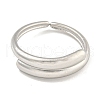 Non-Tarnish 304 Stainless Steel Bypass Open Cuff Ring for Women RJEW-A043-16P-2