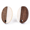 Opaque Resin & Walnut Wood Stud Earring Findings MAK-N032-004A-B03-2