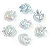 UV Plating Rainbow Iridescent Acrylic Beads OACR-T027-01-A-3