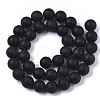 Natural Black Stone Bead Strands X-G-R193-01-10mm-2