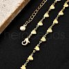 Brass Heart Link Chain Necklaces for Women NJEW-F329-03G-2