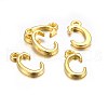 Golden Plated Alloy Letter Pendants PALLOY-J718-01G-C-2