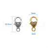 Kissitty Tibetan Style Alloy Heart Lobster Claw Clasps TIBE-KS0001-02-9