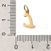 Ion Plating(IP) 304 Stainless Steel Enamel Alphabet Charms STAS-F308-02G-L-3