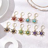 Star of David Evil Eye Handmade Glass Seed Beads with Lampwork Hoop Earrings EJEW-MZ00389-1