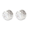 Brass Clear Cubic Zirconia Hoop Earrings EJEW-Q016-08P-2