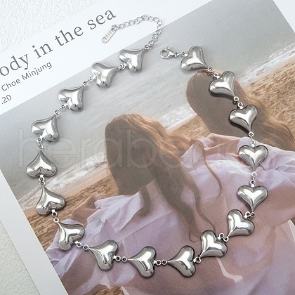 304 Stainless Steel Link Chain Necklaces NJEW-Q033-01B-P-1