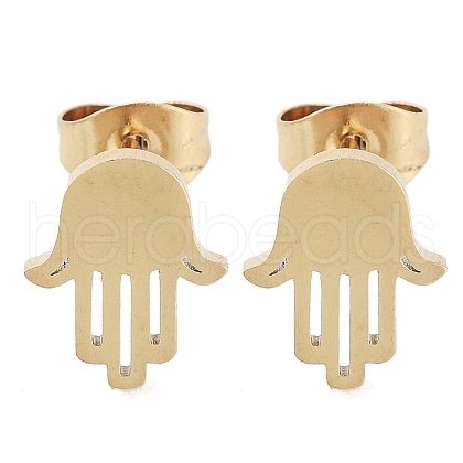 PVD Vacuum Plating 304 Stainless Steel Stud Earrings for Women EJEW-A048-26G-1
