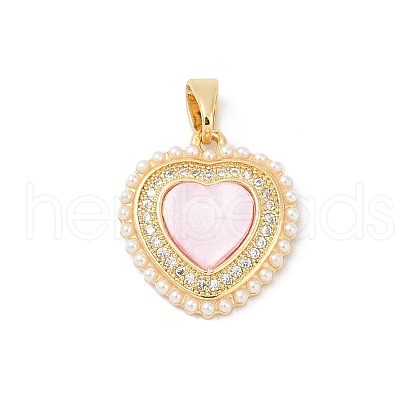 Brass Micro Pave Clear Cubic Zirconia Pendants KK-R213-12G-1