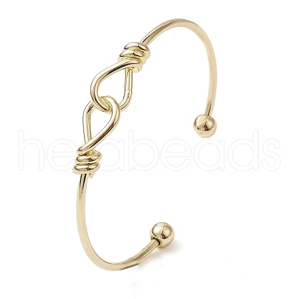 Teadrop Knot Brass Cuff Bangles BJEW-D039-42G-1