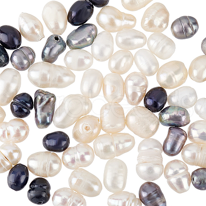 WADORN 60pcs 6 style Natural Cultured Freshwater Pearl Beads PEAR-WR0001-03-1