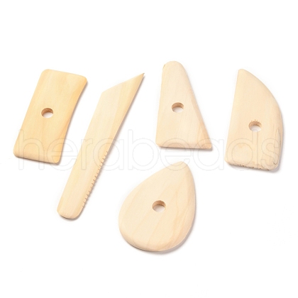 Wooden Pottery Clay Carving Curved Clapper Tool TOOL-F014-01-1