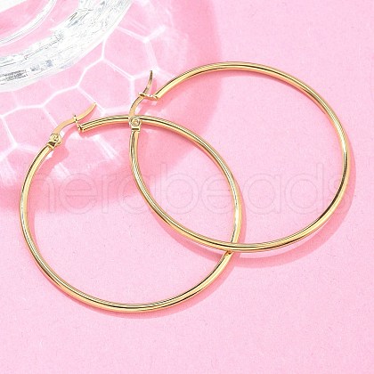 304 Stainless Steel Hoop Earrings X-EJEW-N0016-11G-H-1