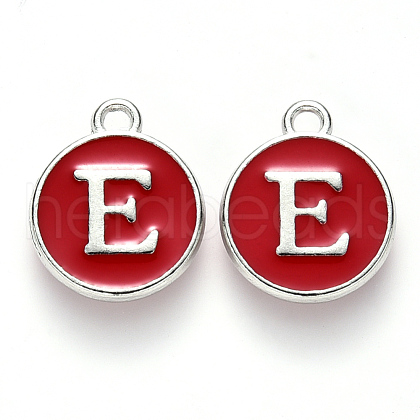 Platinum Plated Alloy Enamel Charms X-ENAM-S118-03E-P-1