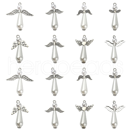 40Pcs 8 Styles Acrylic Imitation Pearl & Alloy Charms PALLOY-CJ0002-67-1