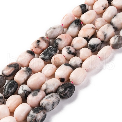Natural Pink Zebra Jasper Beads Strands G-G146-A21-01-1