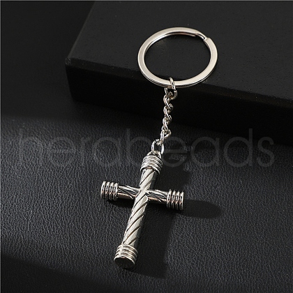 Zinc Alloy Cross Pendant Keychain PW-WG9FFC8-04-1