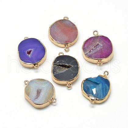 Natural Druzy Agate Links connectors G-Q494-32-1