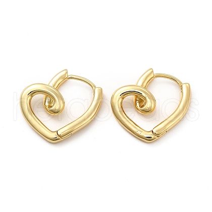 Rack Plating Brass Heart Hoop Earrings for Women EJEW-F302-01G-1