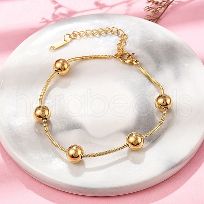 304 Stainless Steel Satellite Chains Bracelets for Women BJEW-D337-01C-G-1