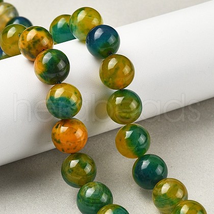 Natural Multi-Color Agate Beads Strands G-A261-B16-14mm-1