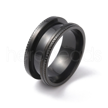 Stainless Steel Grooved Finger Ring for Women RJEW-WH0004-30A-EB-1