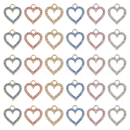 WADORN 30Pcs 6 Colors Alloy Charms PALLOY-WR0001-15-1