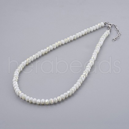 Glass Beaded Necklaces NJEW-JN02271-01-1