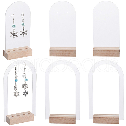 SUNNYCLUE 1 Set Transparent Acrylic Single Pair Earring Display Stands Set EDIS-SC0001-04-1