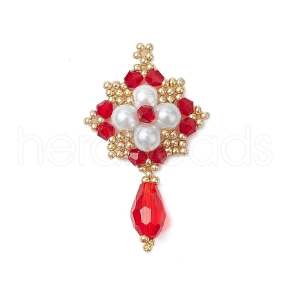Seed Beads Beaded Charms PALLOY-MZ00362-01-1