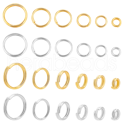   180Pcs 12 Styles Brass Split Rings FIND-PH0020-26-1
