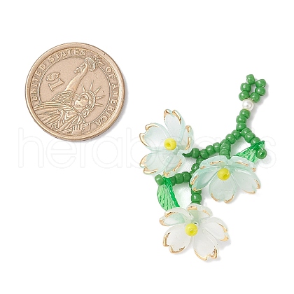 Acrylic Flower Pendants PALLOY-TA00252-02-1