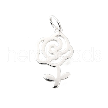 Valentine's Day 925 Sterling Silver Rose Pendants STER-G046-01S-1