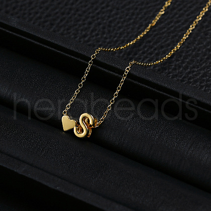Alloy Letter Heart Pendant Necklaces for Women WGBB55E-15-1