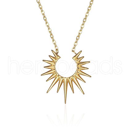 Stainless Steel Sun Pendant Cable Chain Necklaces with Minimalist European and American Style YZ7630-2-1