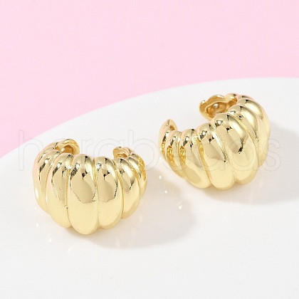 C-Shaped Brass Cuff Earrings EJEW-Z111-01G-1