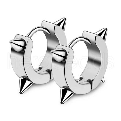 Stainless Steel Hoop Earrings PW-WG73897-06-1