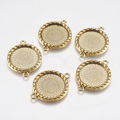 Zinc Alloy Cabochon Connector Settings PALLOY-A15774-AG-FF-1