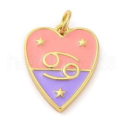 Brass Enamel Pendants KK-Z077-01G-07-1