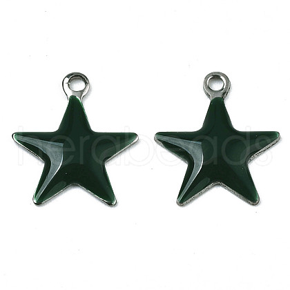 201 Stainless Steel Enamel Charms STAS-N088-14D-1