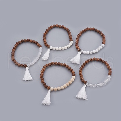 Natural Mixed Stone Beads Bracelets BJEW-JB03963-1