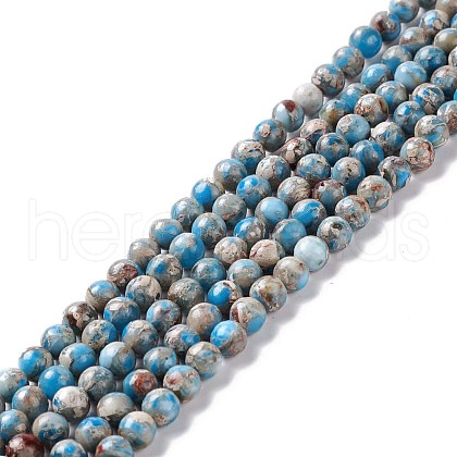 Assembled Natural Imperial Jasper & Synthetic Opal Beads Strands G-K317-A19-02-1