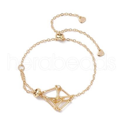 Adjustable Braided Brass Macrame Pouch Cable Chain Slider Bracelet Making BJEW-JB10285-01-1
