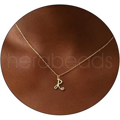 Fashionable Brass Letter Heart Pendant Necklaces for Women FS-WGD0E1D-18-1