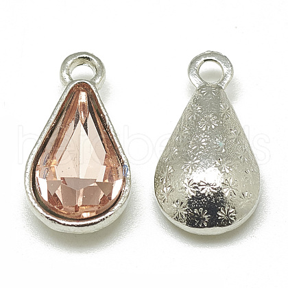 Alloy Glass Pendants PALLOY-T029-8x13mm-08-1