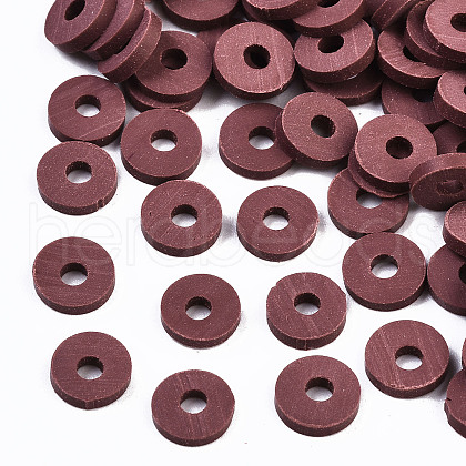 Handmade Polymer Clay Beads Strands CLAY-R089-6mm-Q103-1
