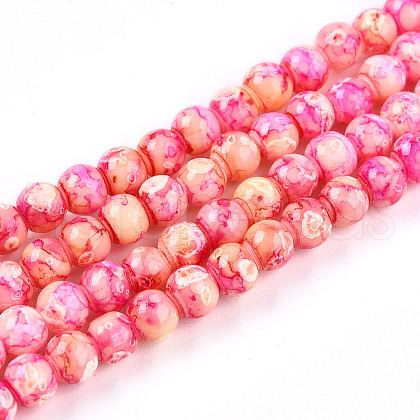 Baking Painted Glass Beads Strands DGLA-N003-4mm-A01-1